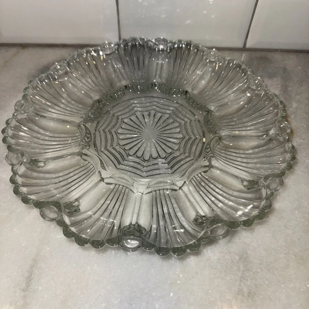 Anchor Hocking‎ Glass 896 Clear Deviled Egg Plate